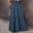 thumbnail image 1 of YUTK Women's Plus Size Stretch Skirt Fall Fashion Women Casual Comfort Elastic Waist Tie Pocket Ankle Skirt Blue Xl, 1 of 7