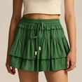 thumbnail image 1 of YUTK Women's Summer Flowy Mini Skorts High Waist Ruffle Tiered Casual Cute Boho Short Beach Skirts Built-in Shorts Green S-Xl, 1 of 8