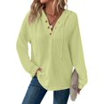thumbnail image 1 of YUTK Womens Hoodies Trendy Waffle Knit Button Oversized Sweatshirt Hooded Loose Fit Long Sleeve Fall Tops Pullover Green XL, 1 of 5