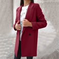 thumbnail image 1 of YUTK Womens Jackets Lightweight Casual,Women's Fall and Winter Straight Cardigan Button Pocket Coat(Wine,S), 1 of 5
