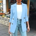 thumbnail image 1 of YUTK Womens Jackets and Cardigans,Women's Solid Color Long Sleeved Lapel Suit Jacket Long Sleeved Small Suit Temperament Slim Top Jacket(Blue,4Xl), 1 of 6