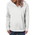 thumbnail image 1 of YUTK Womens Long Sleeve Pullover Sweater - Women's Oversized Sweatshirts Long Sleeve Turn Down Collar Pullover 2025 Fall Trendy Clothes White S, 1 of 9