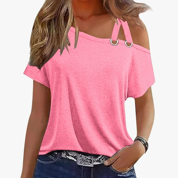 YUTK Womens Shirts Dressy Casual Women's Solid Color Camisole Sleeveless T-Shirt Loose Tank Top Pink Xl