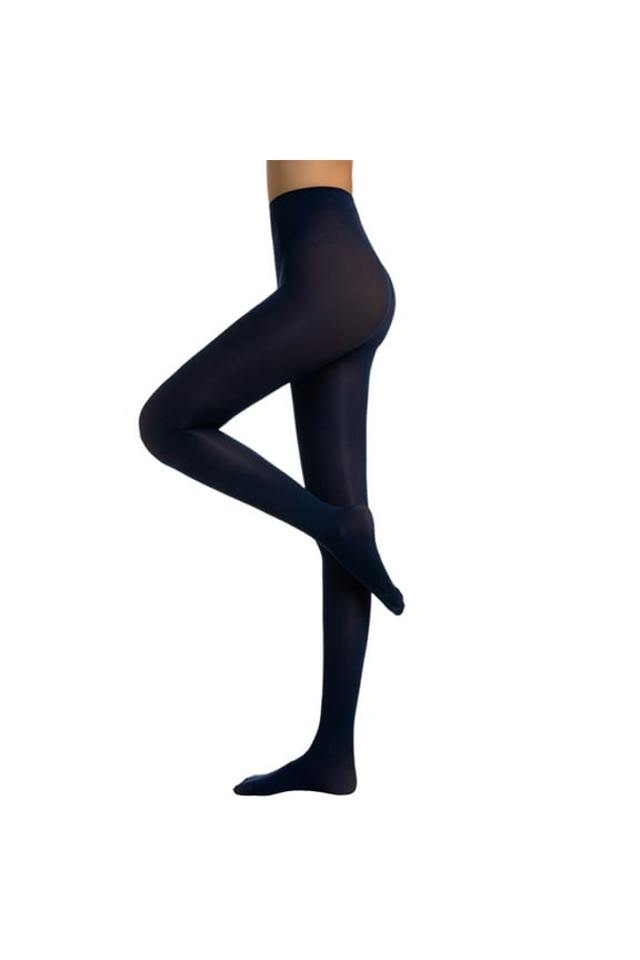 Womens Tights for Dresses - Womens Fashion Solid Color High Elasticity Stockings Bottom Slip Silk Pantyhose - Navy L