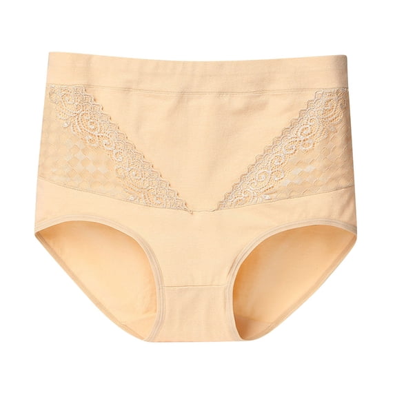 YUTK Womens Underwear Boyshorts Sale Women's Briefs Comfortable Cotton High Waist Underwear Women Sexy Panties Beige Xl