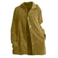 thumbnail image 1 of YUTK Zip Up Sweatshirt Women - Women's Fashion Hooded Loose Corduroy Casual Jacket for Women Long-Sleeved Hooded Casual Coat/Jacket Yellow Xxl, 1 of 7