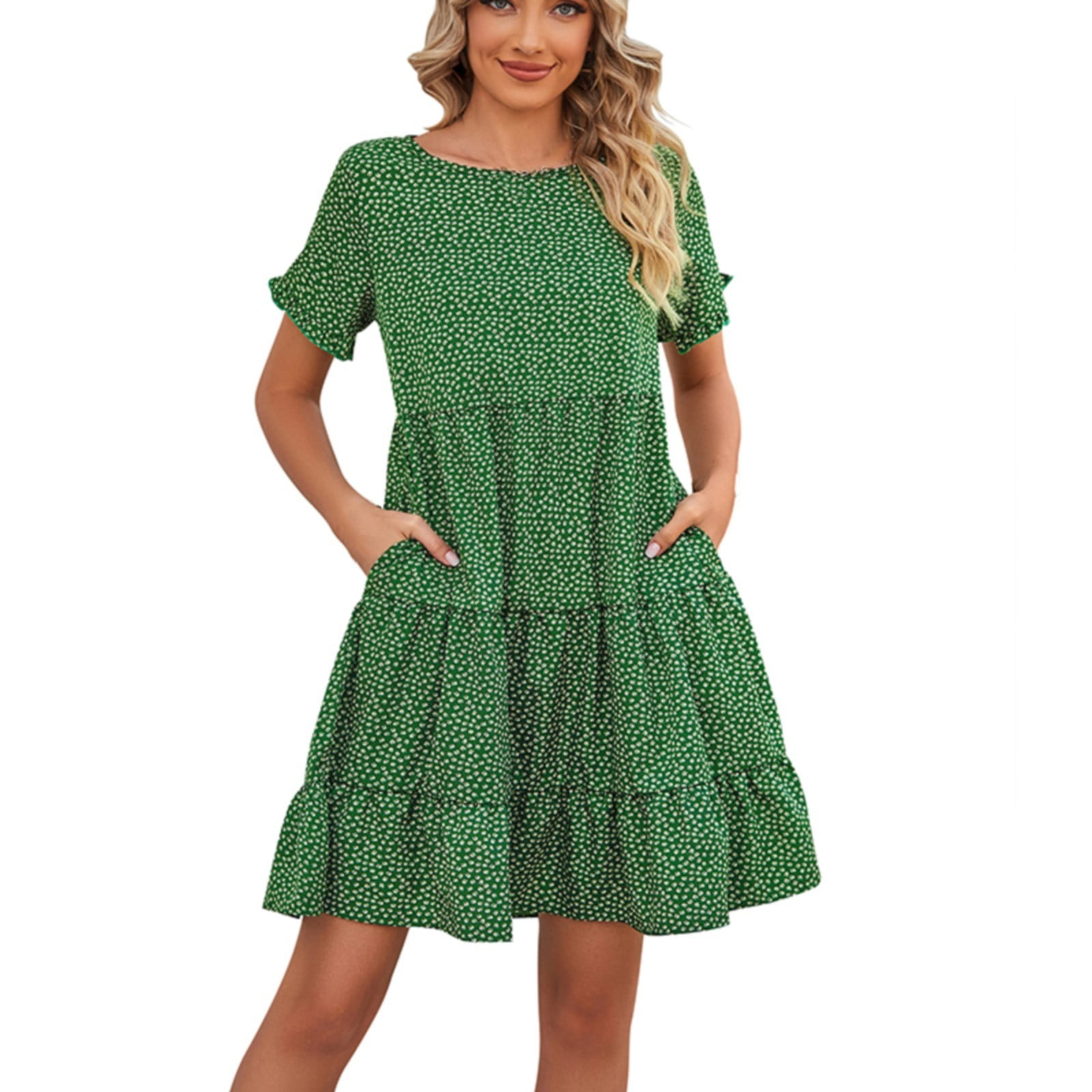 YUUAND Sun Dresses for Women Casual Clearance Cute 2024 Casual Summer