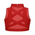 thumbnail image 1 of YUUMIN Big Girls Mock Crisscross Back Crop Top Gymnastics Dance Camisole Athletic Shirts Red 8, 1 of 5