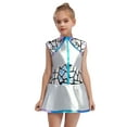 thumbnail image 1 of YUUMIN Girls Alien Dress Metallic Sleeveless Dress with Back Zip Sequins Dress Outfits Silver 16, 1 of 7