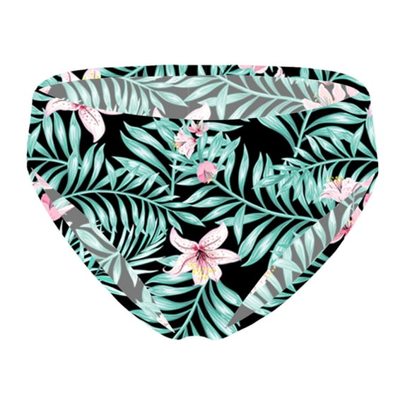 YUUMIN Girls Solid Color Swim Brief Triangle Bikini Bottoms Swim Underpants Gymnastics Dance Tights Shorts Black&Green 6