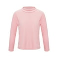 thumbnail image 1 of YUUMIN Kids Boys Girls Solid Color Long Sleeve Thermal Underwear Tops Mock Neck T-Shirt Winter Warm Pink 100, 1 of 6