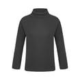 thumbnail image 1 of YUUMIN Kids Boys Girls Turtleneck Thermal Underwear Winter Baselayer Shirts Long Sleeve Solid Sweater Black 160, 1 of 5