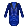 thumbnail image 1 of YUUMIN Kids Boys Sequins Tuxedo Jacket Suit Tailcoat Swallowtail Blazer Wedding Pageant Birthday Blue 6, 1 of 5