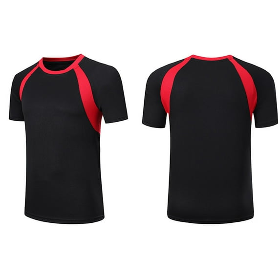 YUUMIN Kids Boys Sport T-Shirt Short Sleeve Crewneck Active Workout Tee Top Quick Dry Breathable Black 2XL