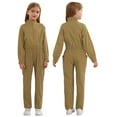 thumbnail image 1 of YUUMIN Kids Coveralls for Girls Mechanic Boiler Suit Casual Jumpsuit with Pockets One Piece Romper Overalls Khaki 6, 1 of 6