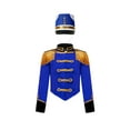 thumbnail image 1 of YUUMIN Kids Girls Drummer Conductor Outfit Marching Band Uniform Long Sleeve Tassel Jacket with Hat Royal Blue 10, 1 of 7