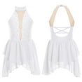thumbnail image 1 of YUUMIN Kids Girls Rhinestone Sleeveless Mock Neck Figure Ice Skating Dress Ballet Skirted Leotard Competition Costume White 14, 1 of 6