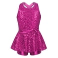 thumbnail image 1 of YUUMIN Kids Girls Sequins Jazz Ballet Dance Dress Crisscross Back Leotard Skirts for Stage Rose 10, 1 of 6