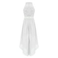 thumbnail image 1 of YUUMIN Kids Girls Shiny Beaded Halter Wedding Party Floral Lace Jumpsuit Chiffon Sleeveless Romper White 8, 1 of 6