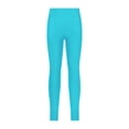 thumbnail image 1 of YUUMIN Kids Girls Solid Color Leggings Active Yoga Dance Pants High Waist Stretchy Tights Dancewear Lake Blue 14, 1 of 6
