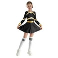 thumbnail image 1 of YUUMIN Kids Girls V Neck Long Sleeve Cheerleading Dance Dresses Halloween Fancy Party Dress Up Black 8, 1 of 1