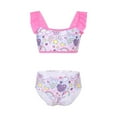 thumbnail image 1 of YUUMIN Little Girls 2 Pcs Mermaid Bikini Sets Ruffles Shoulder Fishscales Printed Crop Top with Brief Swimsuits Pegasus Colorful 5, 1 of 5