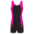 thumbnail image 1 of YUUMIN One Piece Boyleg Swimsuits for Girls Wide Support Straps Shorty Wetsuits Athletic Swimwear Bathing Suits Hot Pink 16, 1 of 5