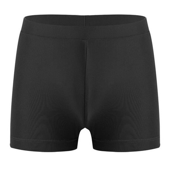 YUUMIN Swim Shorts for Girls Solid High Waist Booty Shorts Quick Dry Boardshorts Trunks Summer Hot Bottoms A Black 12