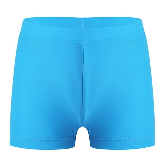 YUUMIN Swim Shorts for Girls Solid High Waist Booty Shorts Quick Dry Boardshorts Trunks Summer Hot Bottoms Light Blue 4