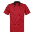 YUUMIN Unisex Chef Jacket Short Sleeve Chef Coat Restaurant Hotel