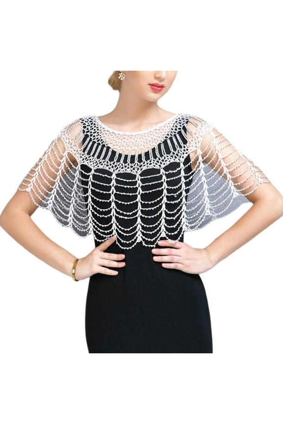 1920s Shawl Wrap Women Beaded Shawl Wrap Evening Cape Shawl for Evening Dresses Beaded Evening Cape Shawl Bolero