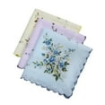 thumbnail image 1 of YUUZONE 3 Pieces Assorted Print Floral Handkerchiefs Wavy Edge Hankies for Graduation, 1 of 19