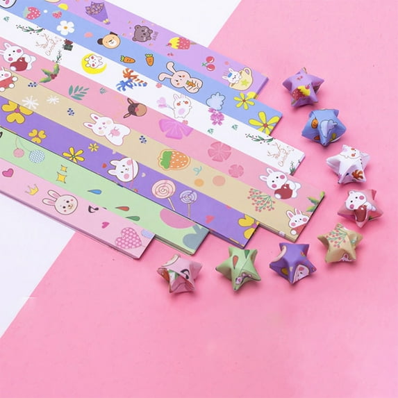 YUUZONE 540 Sheets/Pack Lucky Star Origami Paper Colorful Origami Lucky Star Paper Strips DIY Handmade Orgami Paper Craft Paper