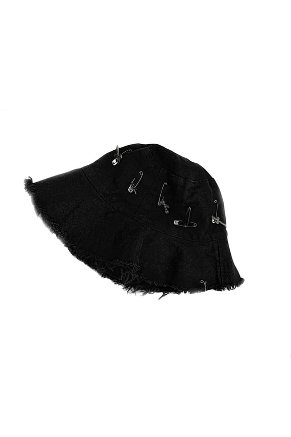 Black Gothic Hat Bucket Cap for Sun Caps for Women Men Outdoor Activities