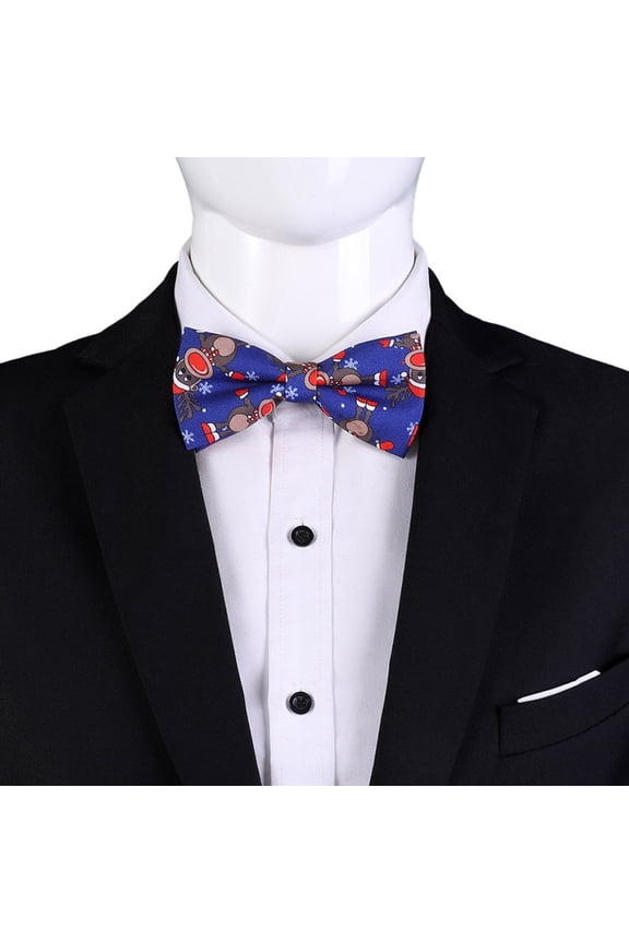 Christmas Themed Bowtie Festive Jacquard Tie for Men Holiday Event Bow Tie Tuxedo Necktie for Festival Family Gathering