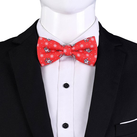 YUUZONE Christmas Themed Bowtie Festive Jacquard Tie for Men Holiday Event Bow Tie Tuxedo Necktie for Festival Family Gathering