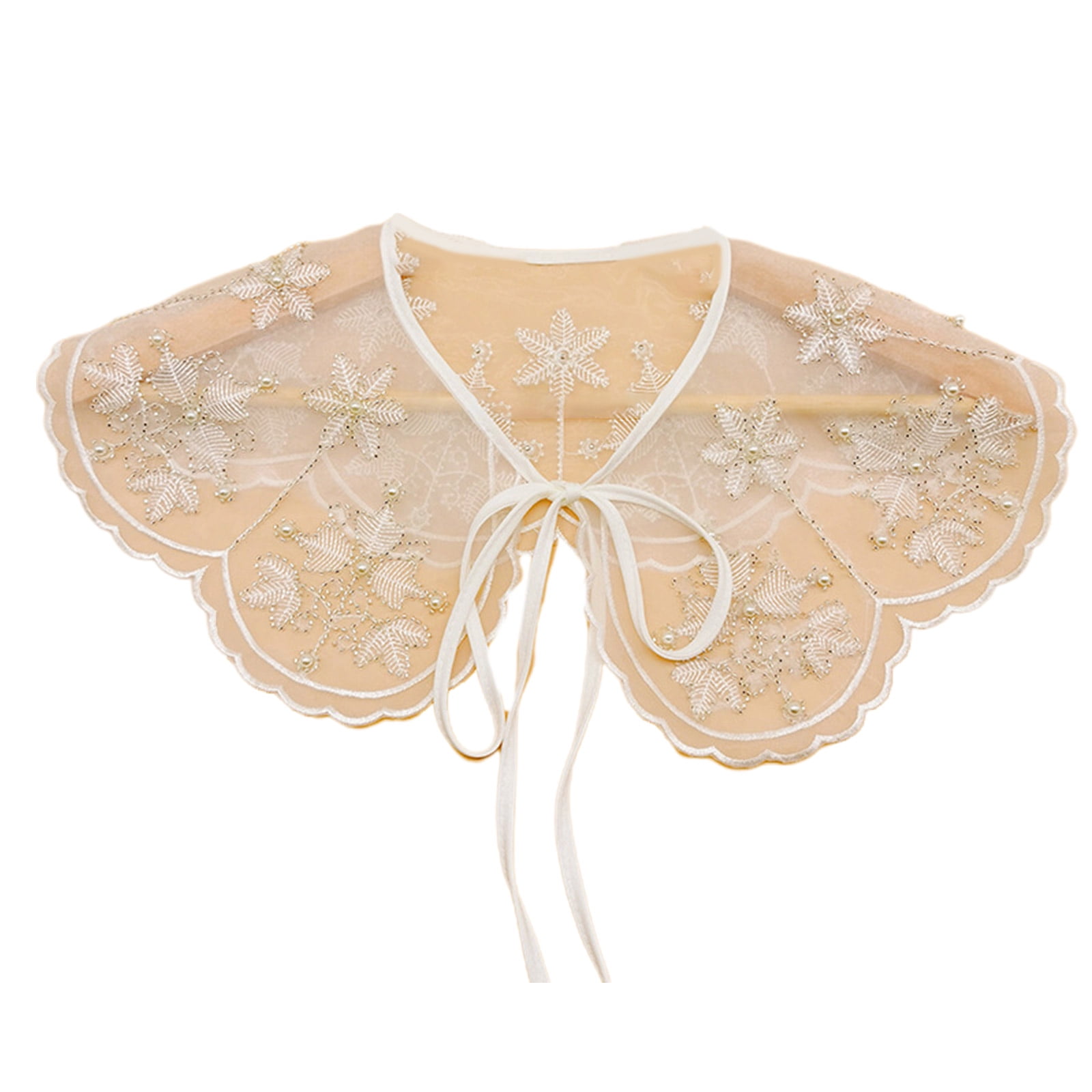 YUUZONE Decorative Embroidered False Collar Korean Style White Shawl