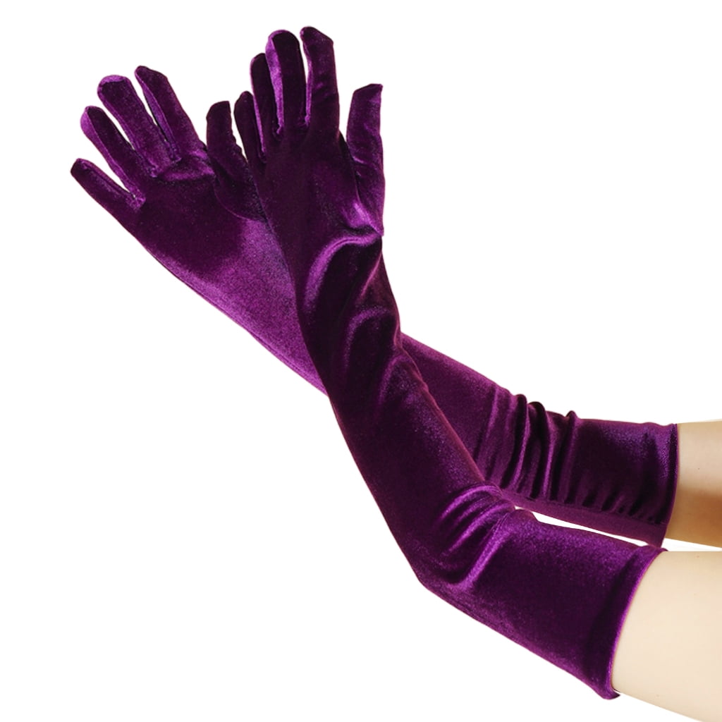 YUUZONE Evening Gloves Velvet Long Gloves Opera Gloves Women Velvet Gloves Elbow Gloves ...