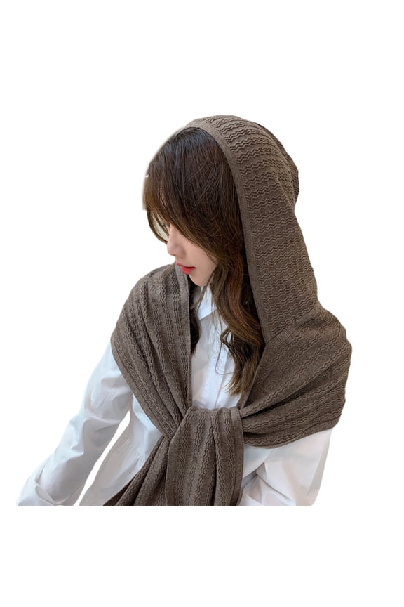 Fashion Winter Warm Women Hoodie Earflap Hat Long Scarf Shawl Snood Wraps Sets Cold Weather Scarves Hats for Female