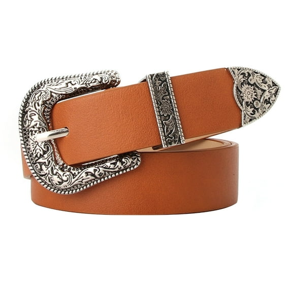 YUUZONE Female Waist Belt Teens Cowgirl Engrave Metal Buckle Belt Clothing Accessories