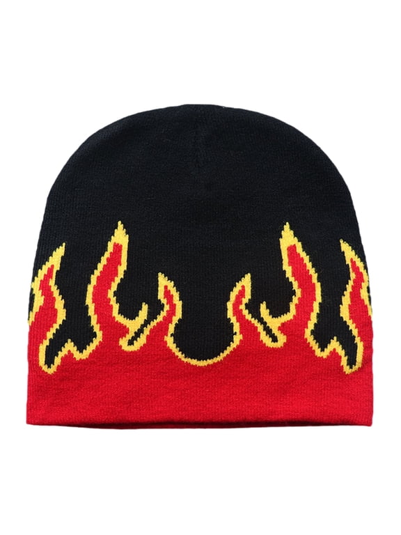 Flame Beanies Flame Cap Knit Beanies Hat Y2K Beanies Skullies Beanies