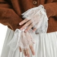 thumbnail image 1 of YUUZONE Lace Floral Pleated Sleeve False Cuffs White Black Sleeve Detachable Accessories, 1 of 19