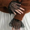 thumbnail image 1 of YUUZONE Lace Floral Pleated Sleeve False Cuffs White Black Sleeve Detachable Accessories, 1 of 19