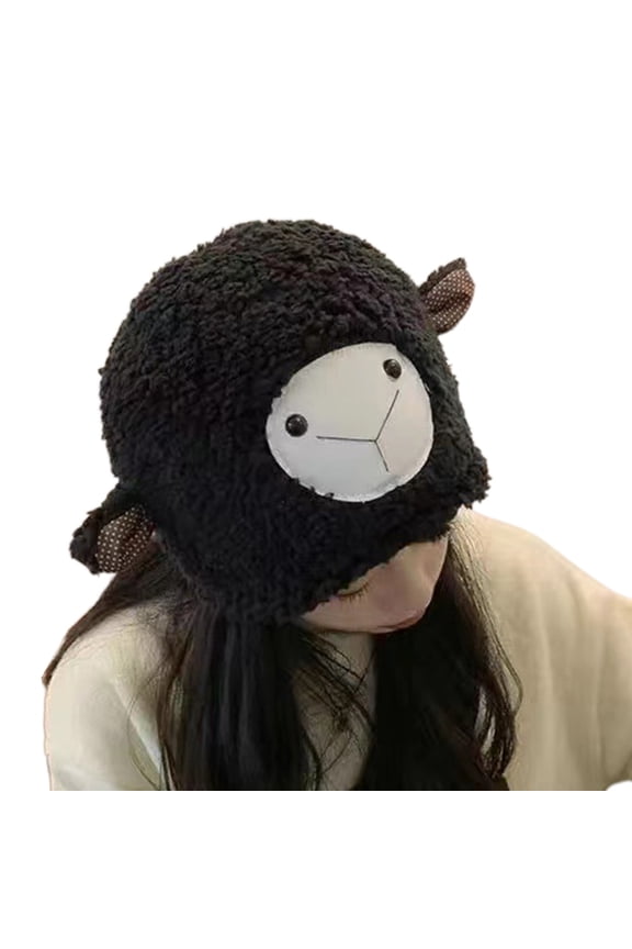Little Devil hat Plush Sheep Hat Sheep Ear Hat Girl Funny Hat Skullies Beanie