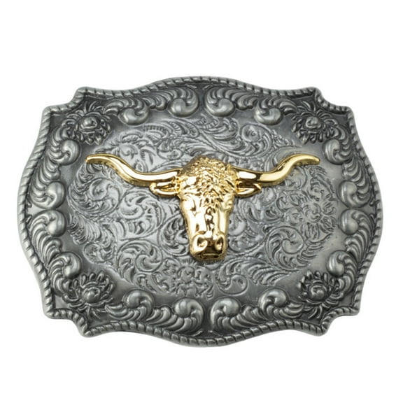 YUUZONE Long Horn Bull Belt Buckle Metal Belt Buckle For Men Cowboy Big Cowboy Belt Buckle Vintage Western Belt Buckle Bull Head