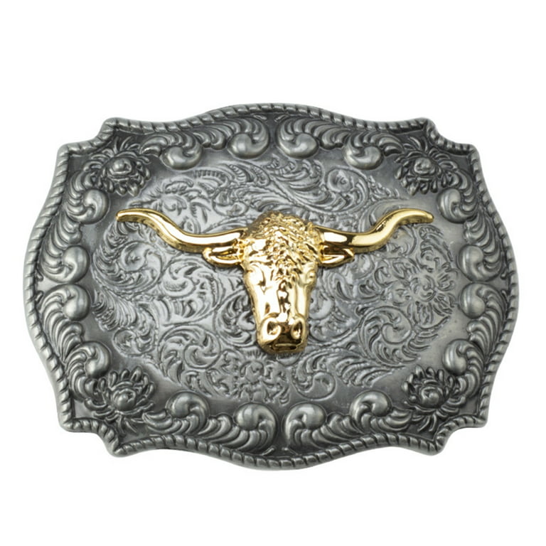 YUUZONE Long Horn Bull Belt Buckle Metal Belt Buckle For Men Cowboy Big  Cowboy Belt Buckle Vintage Western Belt Buckle Bull Head 