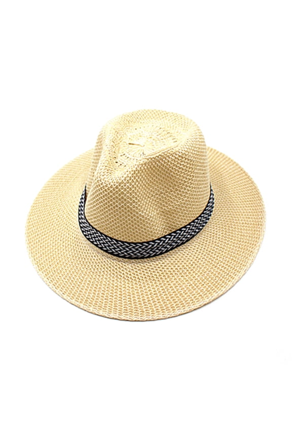 Men Unisex Summer Beach Straw for Sun Hat Ethnic Vintage for Extra Large Wide Br