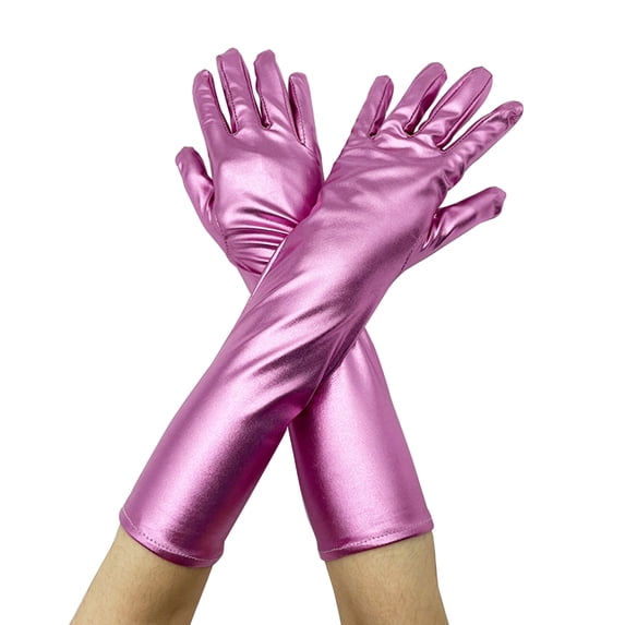 YUUZONE Nightclub Metallic Gloves Gloves Party Accessory Shiny-Gloves for Concert Full Finger Metallic Gloves