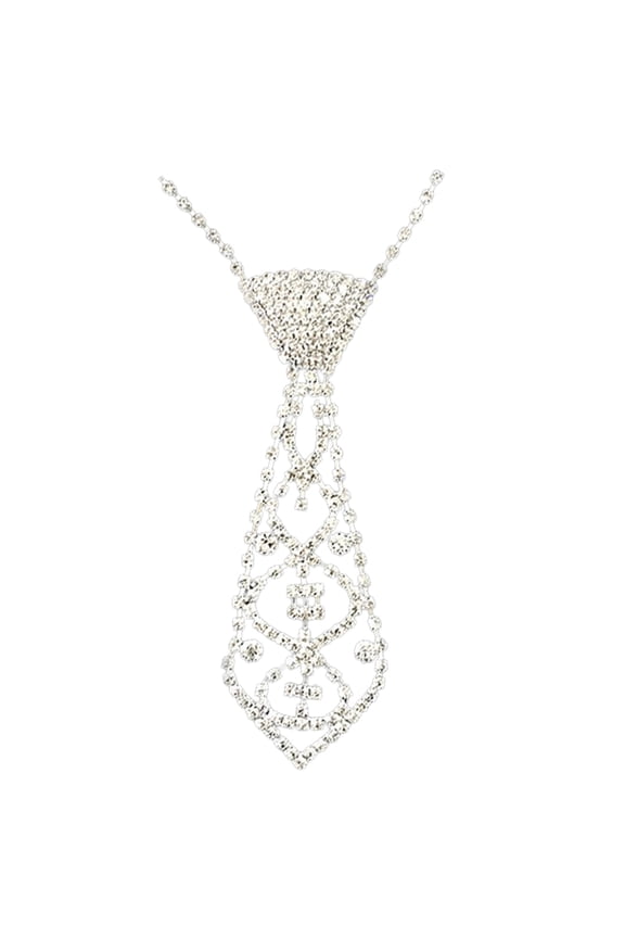 Rhinestone Neck Tie Women Rhinestone Necktie Necklace Party Costumes Jewelries