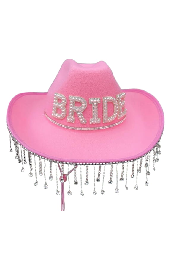 Tassel Cowgirl Hat Bride Cowboy Hat Tassel Cowboy Hat Bachelorette Party Hat Bridal Party Hat Mr- Hat Bride Hat